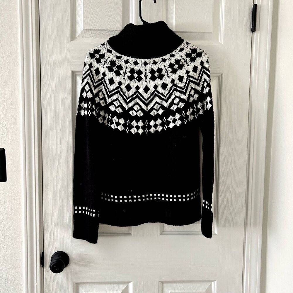 NWT Tommy Hilfiger Black and White Nordic Sweater sz S - Picture 6 of 7